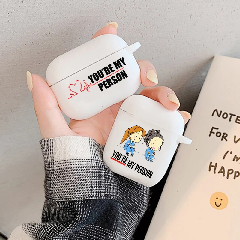 Greys Anatomy You are my person Soft silicone TPU Case For AirPods Pro 1 2 3White Silicone Wireless Bluetooth Earphone Box Cover