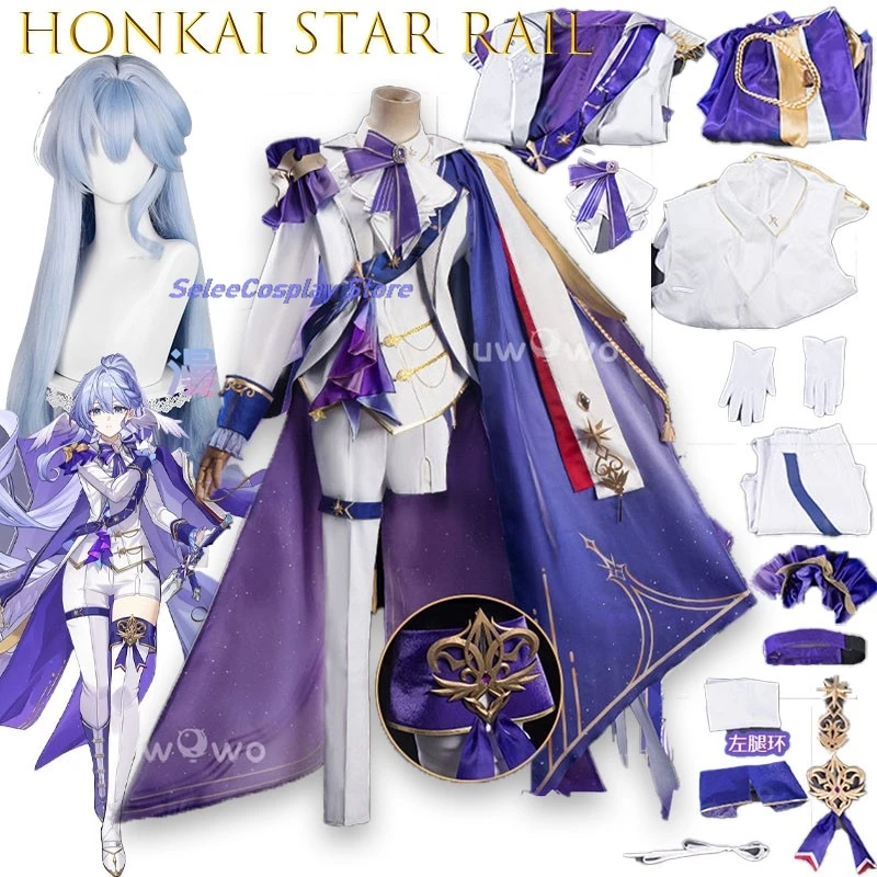 

Костюм для косплея Робин из игры Honkai Star Rail, аниме-платье, парик, униформа для ролевых игр, полный комплект для женщин и девушек, для Хэллоуина и вечеринок