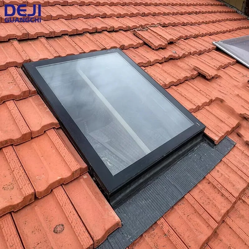 Thermal Break Aluminum Roof Glass Skylight With Double Glazed Design Soundproof For Flat Roof Homes Outdoor & Warehouse Use