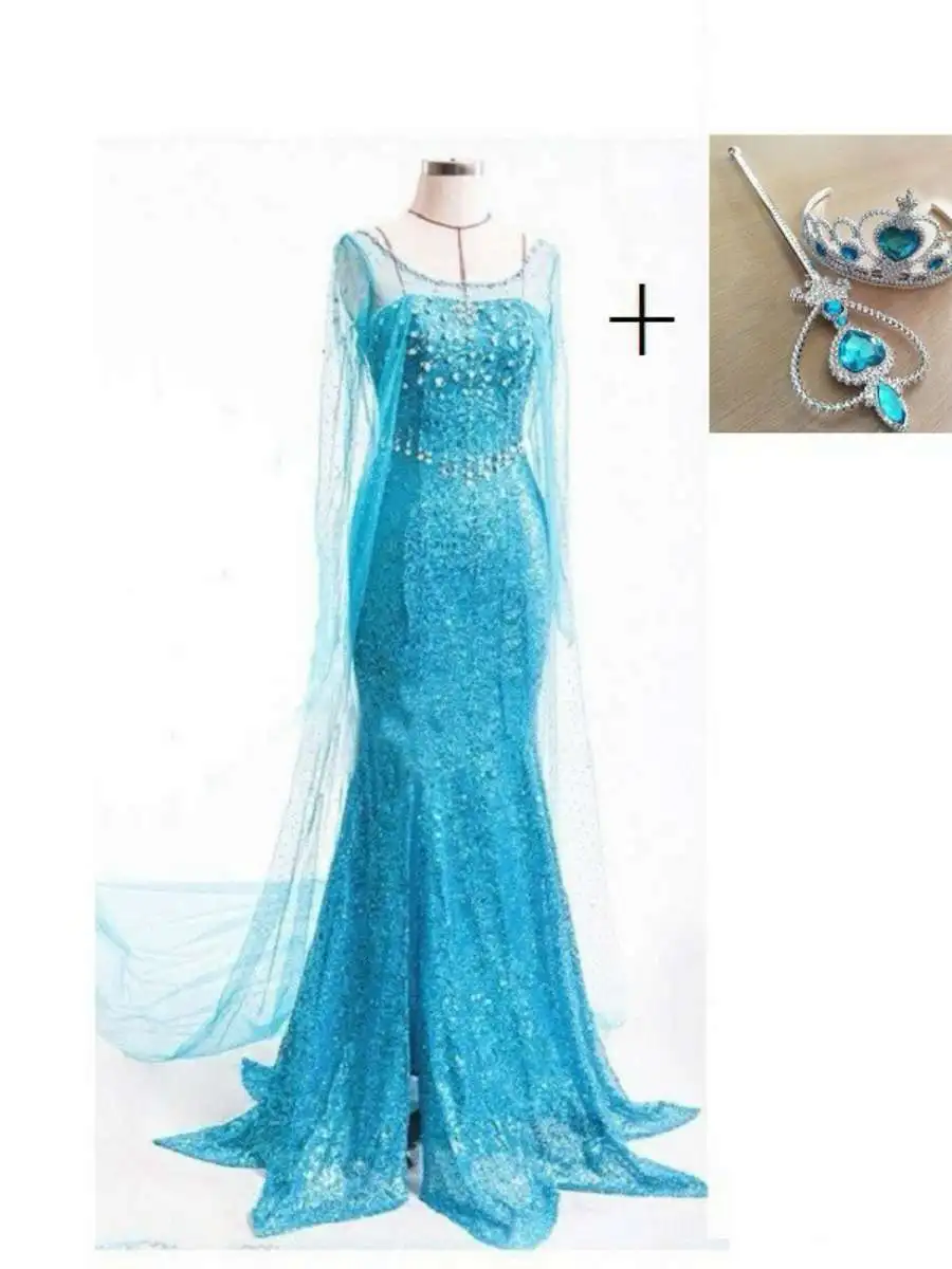 Loween adulte Princ Elsa Dr Par Costume glace Princ robe de bal femmes traditionnel Hanfu scène Performance vêtements