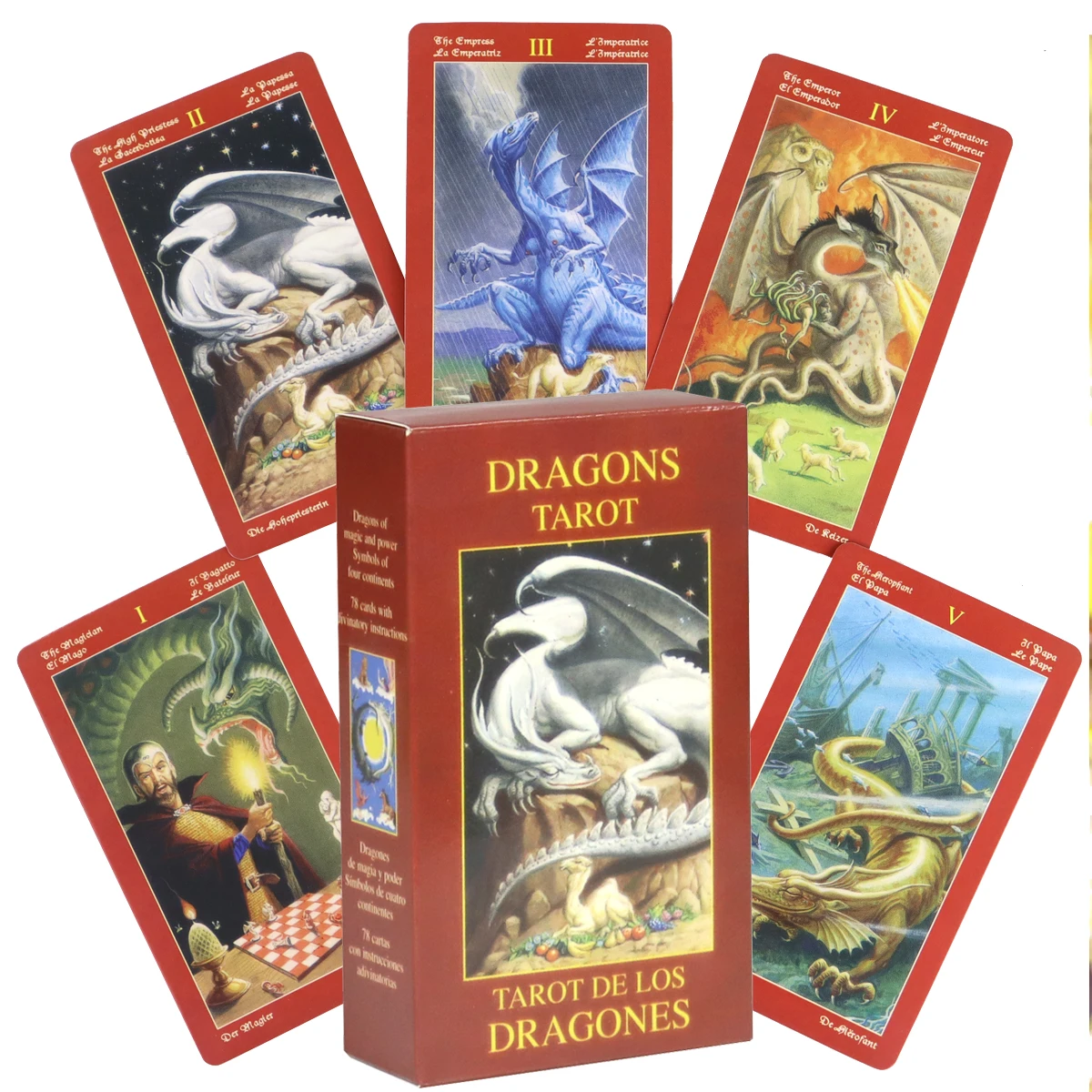 10,3 * 6 cm draken tarot 78 stuks vintage tarotkaarten maakt goed gebruik van draken in hun verschillende gaten