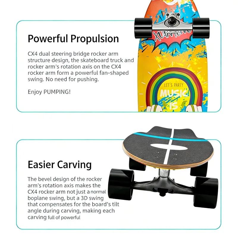 Hot-selling 32-inch Chinese wood board carbon steel bearing full set of surf skateboard