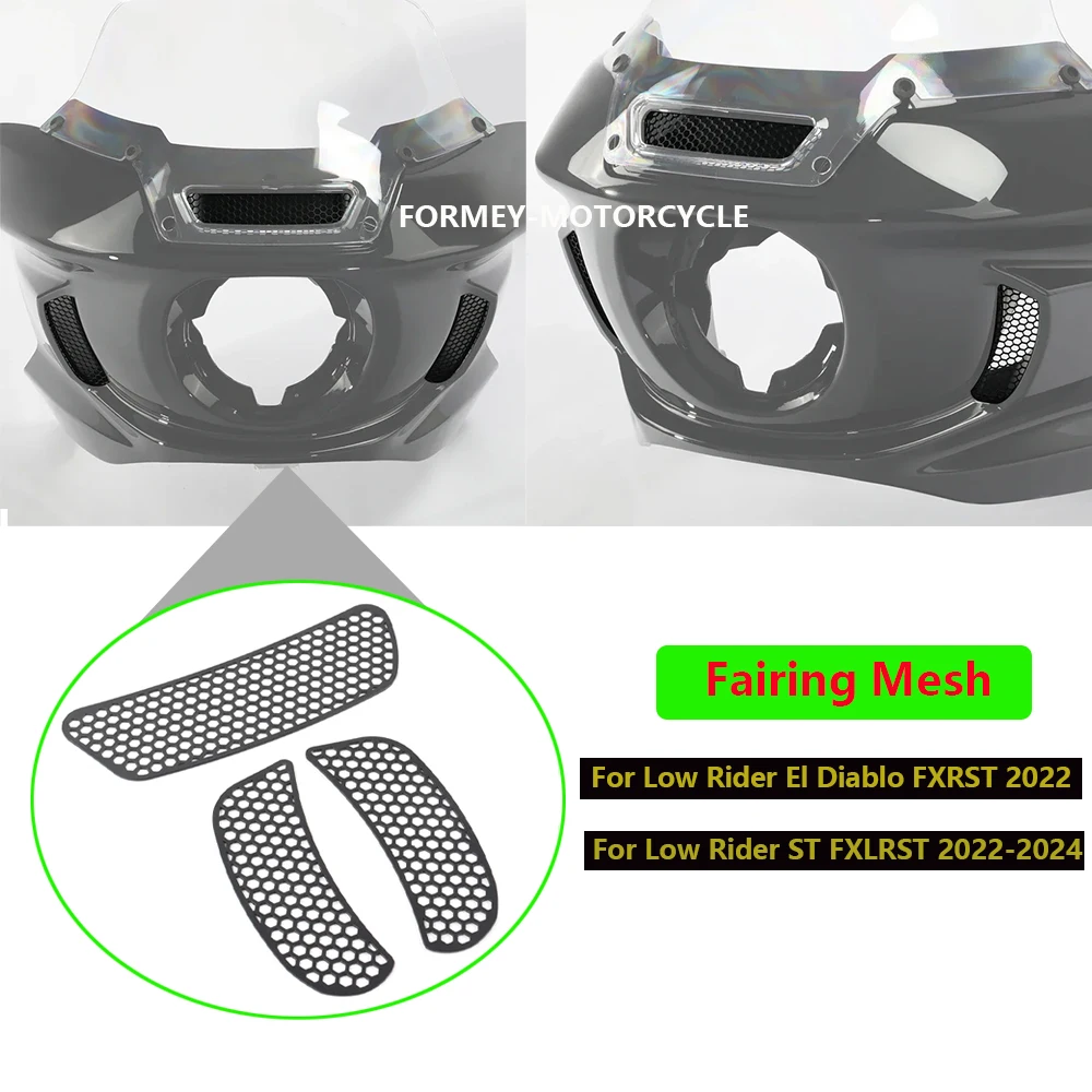 

For Harley Softail Low Rider ST FXLRST Low Rider El Diablo FXRST 2022-2024 NEW Fairing Mesh Vent Accent Grill Fit Screen Batwing