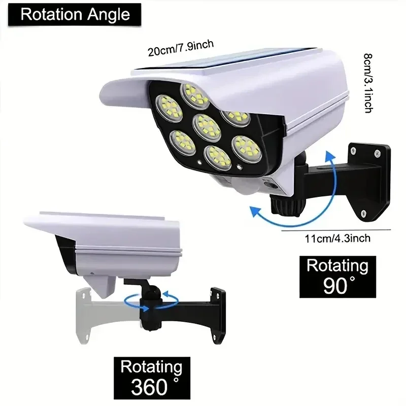 Imagem -05 - Câmera Solar Led Impermeável ao ar Livre Sensor de Movimento Wifi Manequim Ip65 Câmeras de Segurança 77