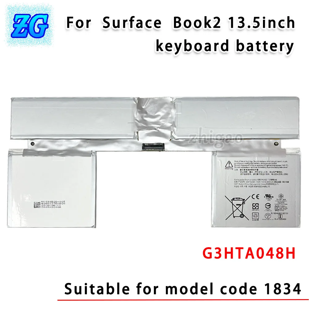 

Используется для Microsoft Surface Book 2 1834 Встроенная батарея для клавиатуры дисплея G3HTA048H, Оригинальная батарея