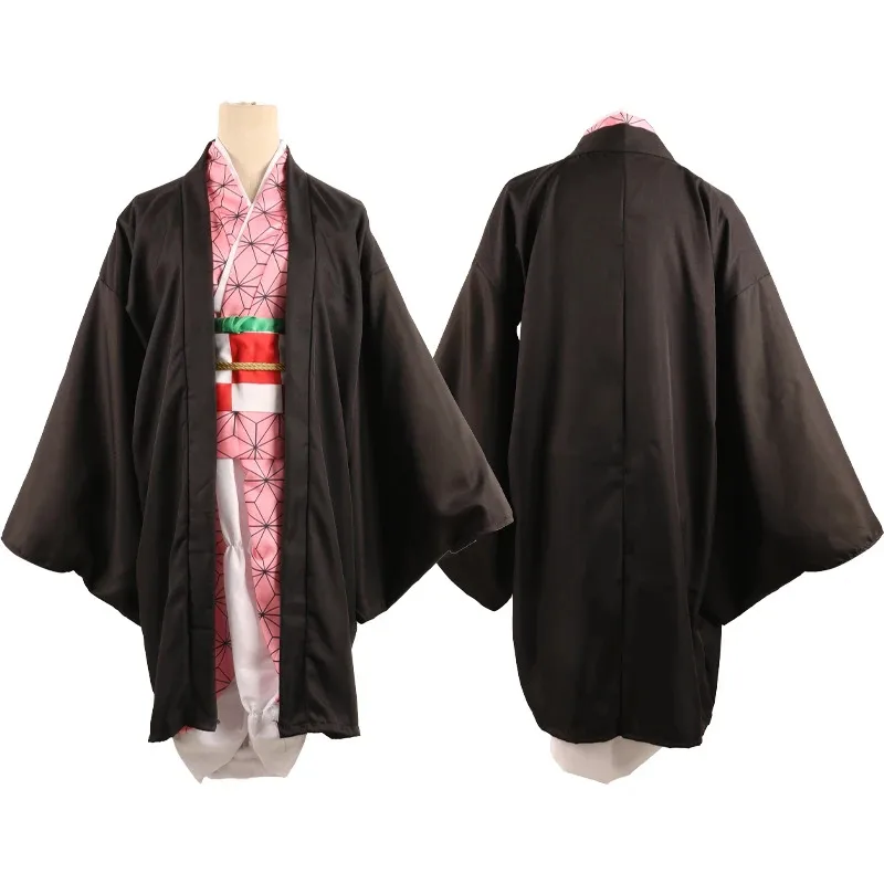 

2025 ♥ New Anime Kamado Nezuko Cosplay Costume Demon Slayer Kimetsu No Yaiba Costumes Kimono Haori Wig Clogs Suit for Adult K ☆★