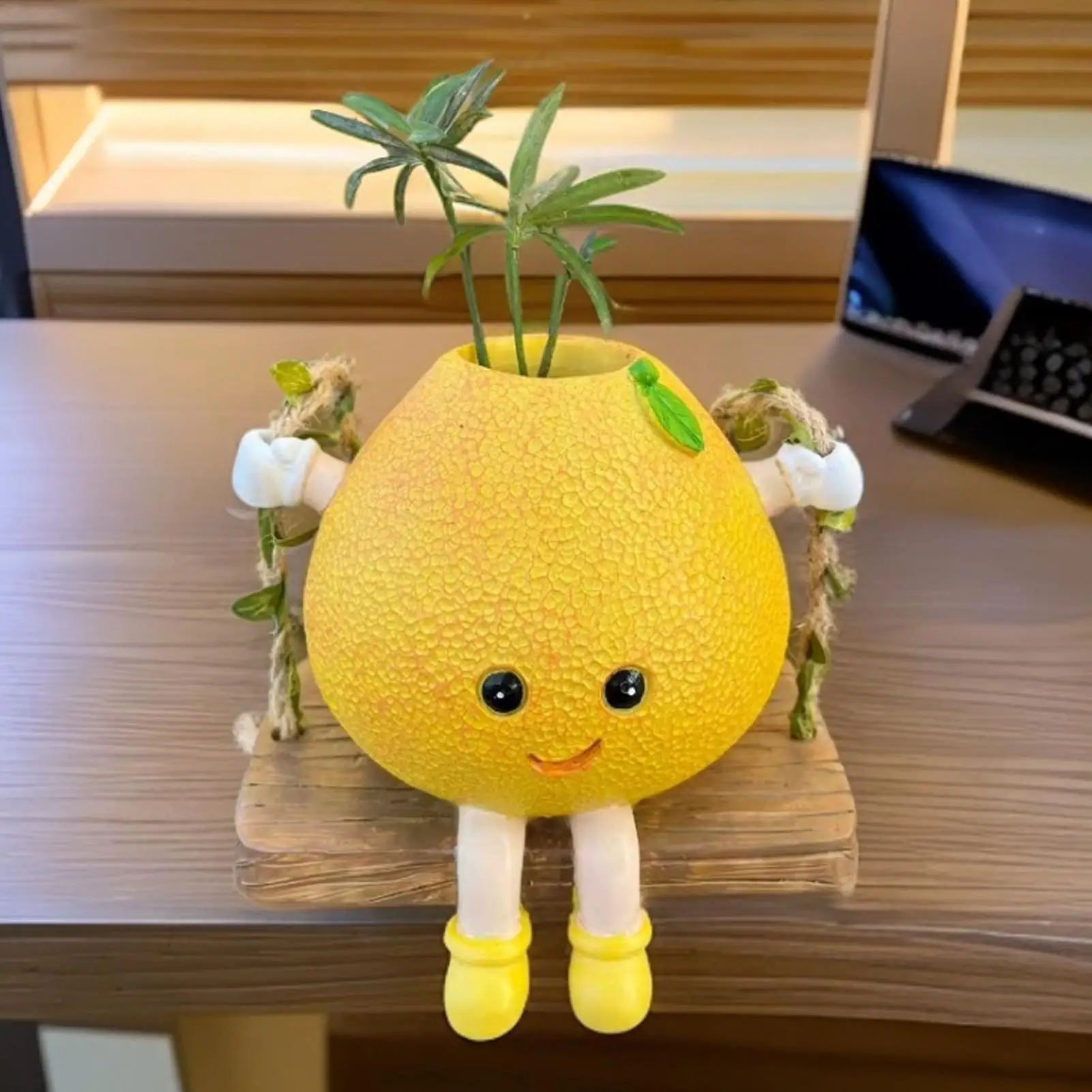 

Swinging Planter Decorative Pomelo Swing Plant Pot Garden Planter for Plants Flowers Cactus Outdoor Garden Backyard Indoor