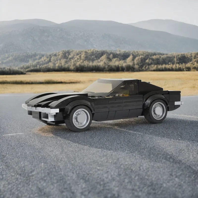 215pcs MOC Classic Sports Car Chevroleted Corvetter C3 Retro Muscle Car DIY Model Building Blocks Birthday Toys Gift