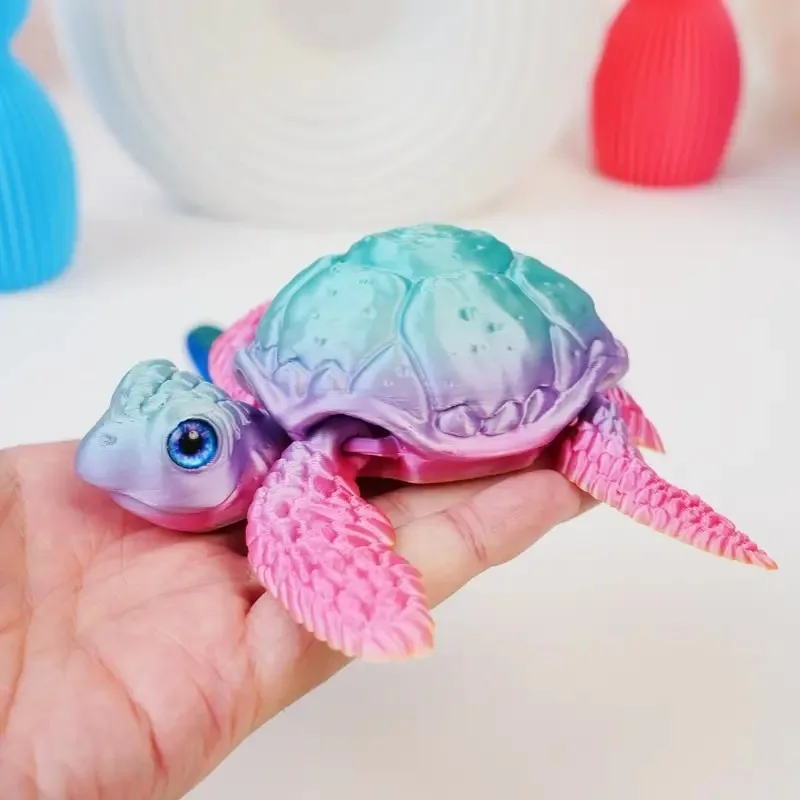 

3D Printing Sea Turtle Multi-joint Movable Toys Model Creative Collection Desktop Decoration Handmade Holiday Gift for Children