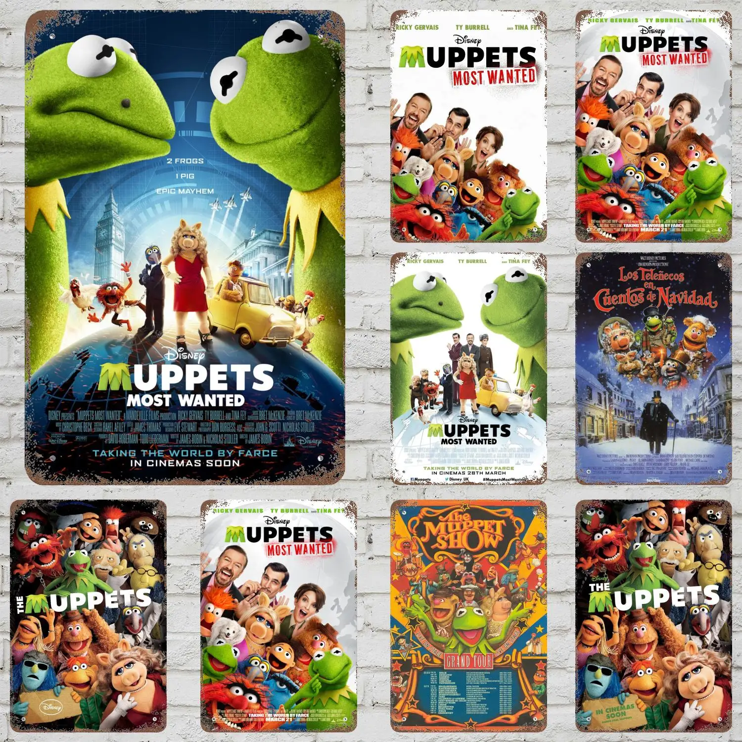 

MINISO Muppets Most Wanted Classic Poster Rusty Metal Plaque Retro Decorative Plate Bar Cave Garage Metal Sign Wall Decoration