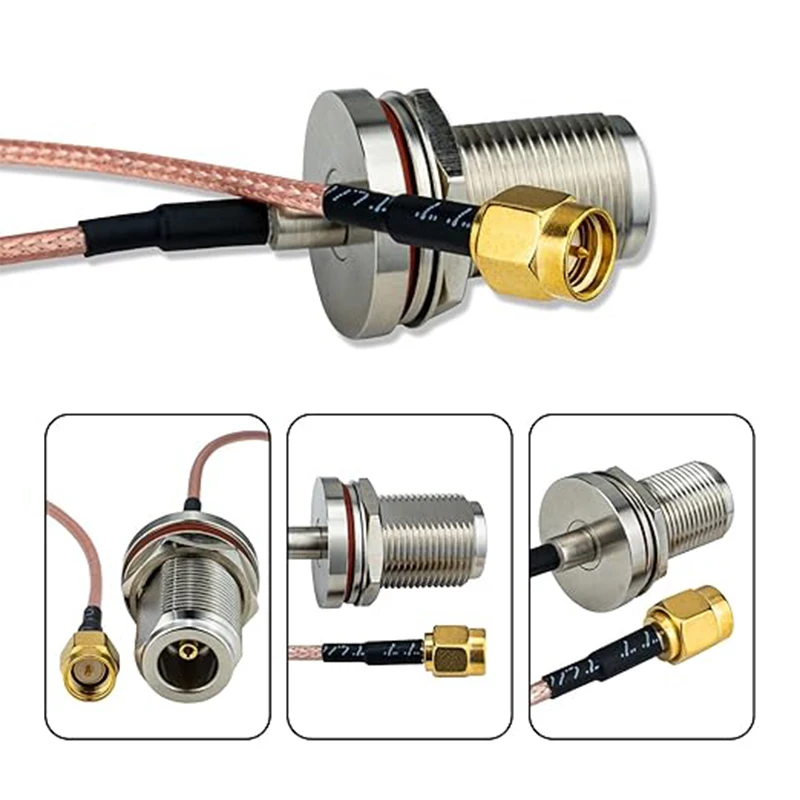 RG316 SMA Male Plug to N Female jack Bulkhead Nut Connector Crimp RF Coaxial Jumper Pigtail Cable Extension Cable