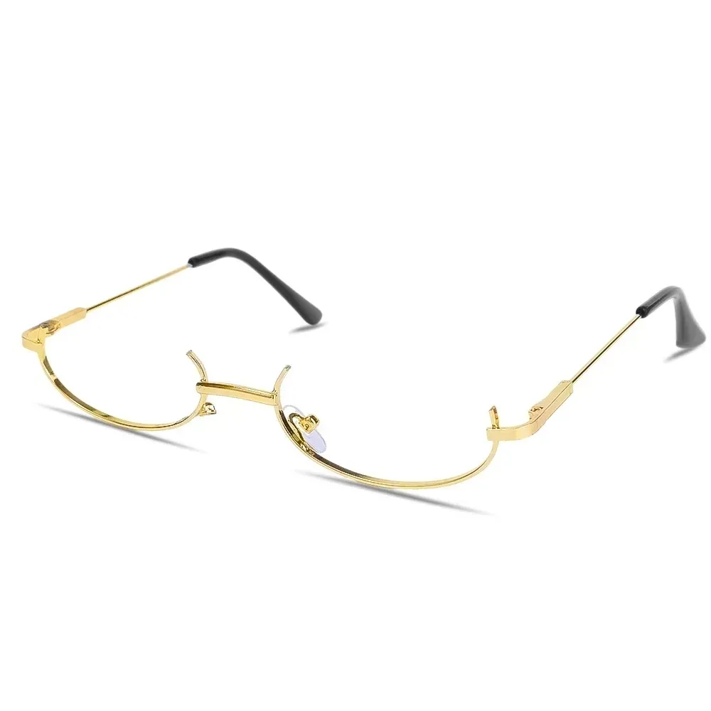 

New Without Lens Y2K Half Frame Glasses Chic Harajuku Metal Fashion Decoration Glasses Vintage Photography Fake Glasses Girls