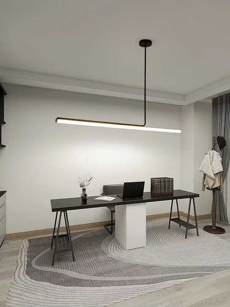 

One-word Long Strip Led Restaurant Pendant Lights Nordic Simple Dining Table Bar Chandeliers Modern Home Indoor Lighting Lamps