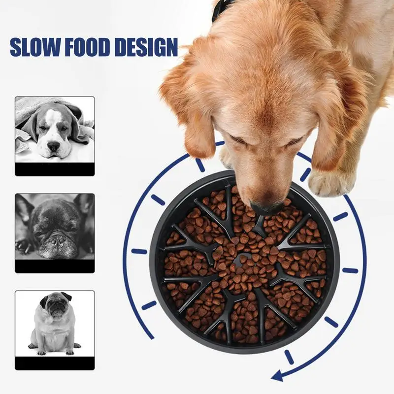 Slow Feeder Bowl Tire Shape Bloat Stop Maze Dog Dishes Dog Lick Treat Bowl With Suction Cups Anti-Slip Dog Feeder For Food