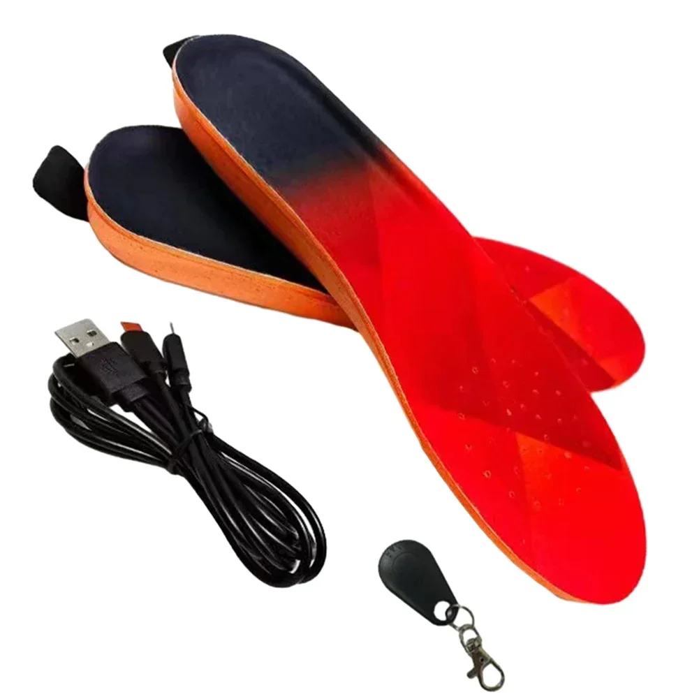 

Men Women Heated Insoles To 8 Hours USB Rechargeable Heated Inner Soles 3 Heat Levels Heated Insoles Control