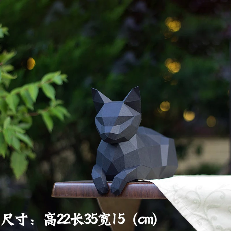 3D Paper Mold Cat Model Folding Paper Work Party DIY Craft Home Desk Floor Craft Decor Figurines Miniatures