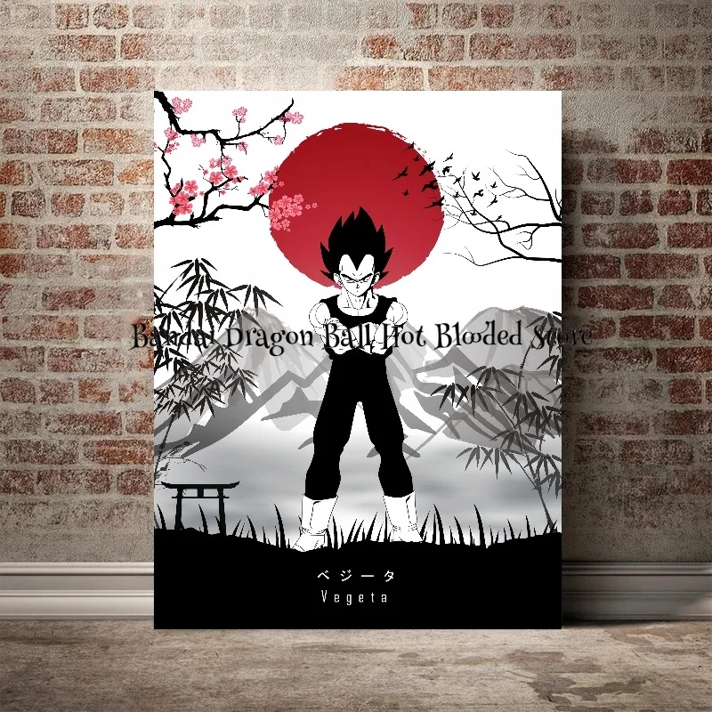 Obraz na płótnie wysokiej jakości Vintage figurki Anime Dragon Ball Super Saiyan Goku Gohan Vegeta plakat artystyczny obrazy dekoracyjne