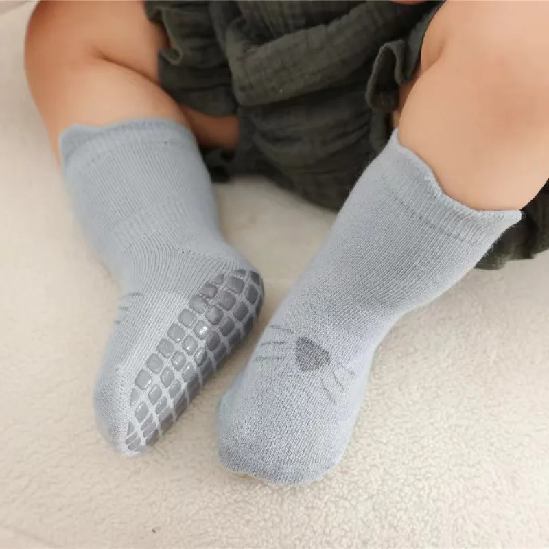 3 Pairs Cartoon Baby Socks Toddler Anti Slip Cotton Floor Socks for Girl Boy Cute Unisex Newborn Accessories Four Season