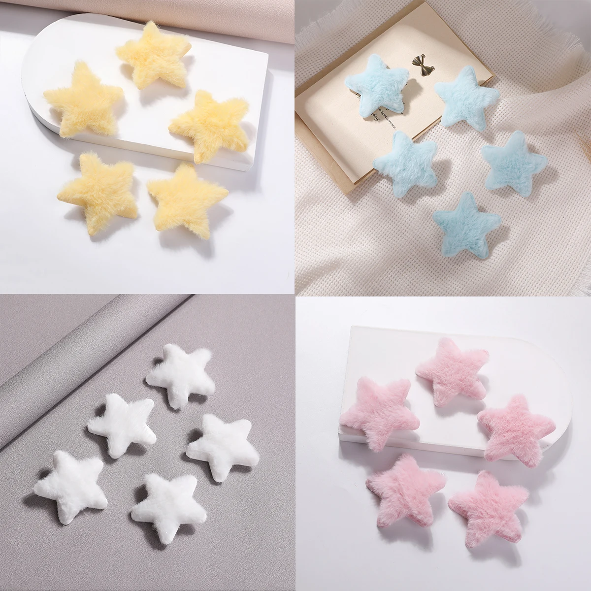 Sweet Japanese Plush Star Hair Clip Cute Bang Clip Autumn/Winter Side Hair Duck Mouth Clip Headpiece