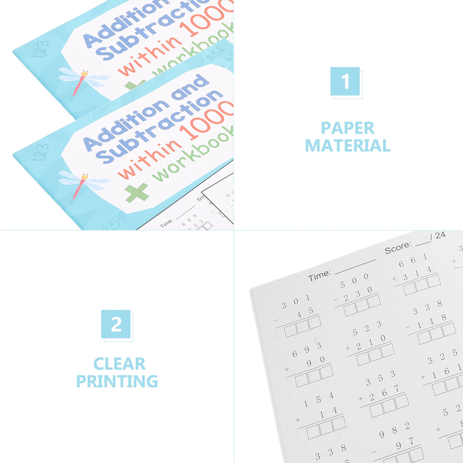 كتاب ممارسة الحسابي - تمرينات الرياضيات المختلطة للطلاب - مصنف الرياضيات اليومي أوراق التعلم المدرسية الابتدائية #4