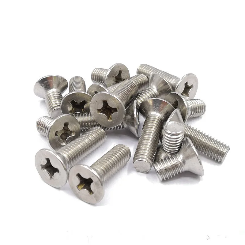 5/10/50x M1 M1.2 M1.4 M1.6 M2 M2.5 M3 M3.5 M4 M5 M6 M8 304 Stainless steel GB819 Cross Phillips Flat Countersunk Head Screw Bolt