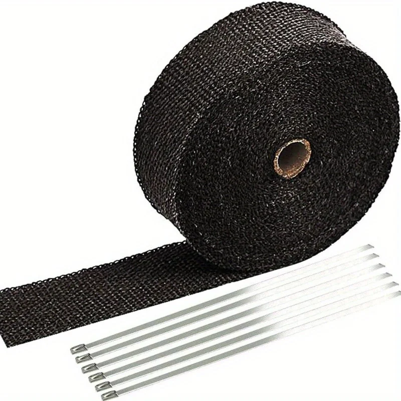 

1pc 5M/Roll Fiberglass Heat Shield Motorcycle Exhaust Thermal Tape Header Pipe Heat Wrap Tape Thermal