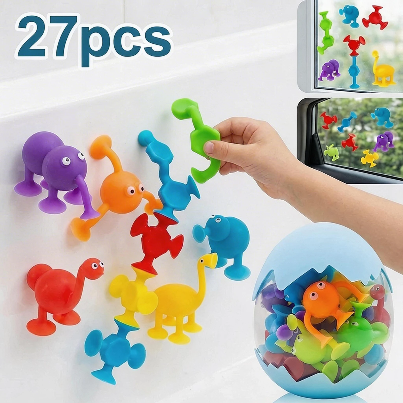 

Развивающие игрушки Монтессори для малышей на присосках: сенсорные игрушки для ванной, развивающие игрушки-фиджеты на присосках для детей, дорожные игрушки на присосках