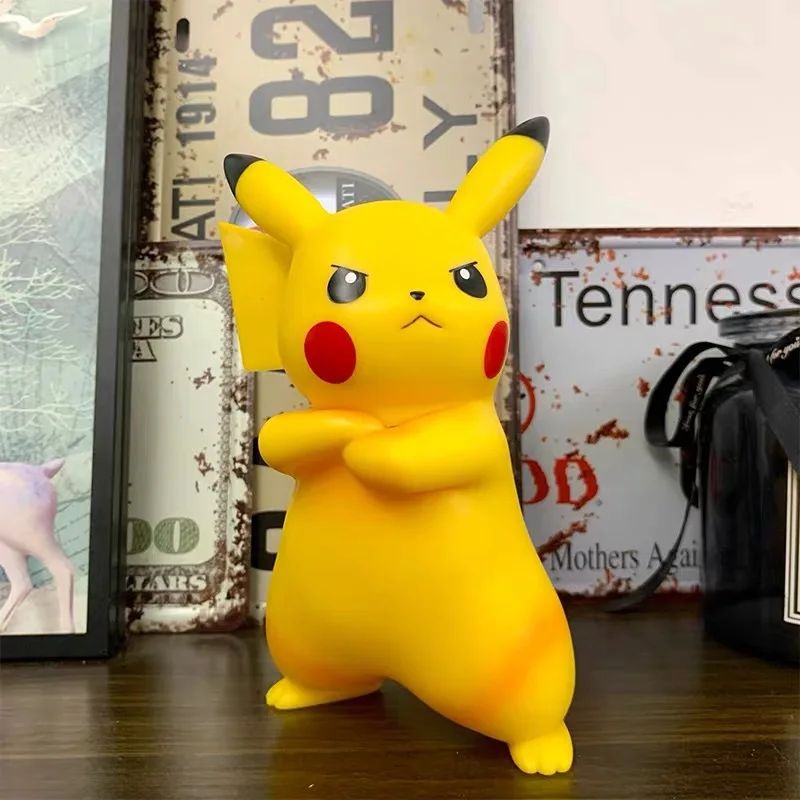 

Angry Pikachu Pokémon Anime Action Figure, Trendy Collectible Statue Model Toy, Desktop Ornament for Anime Fans Gift