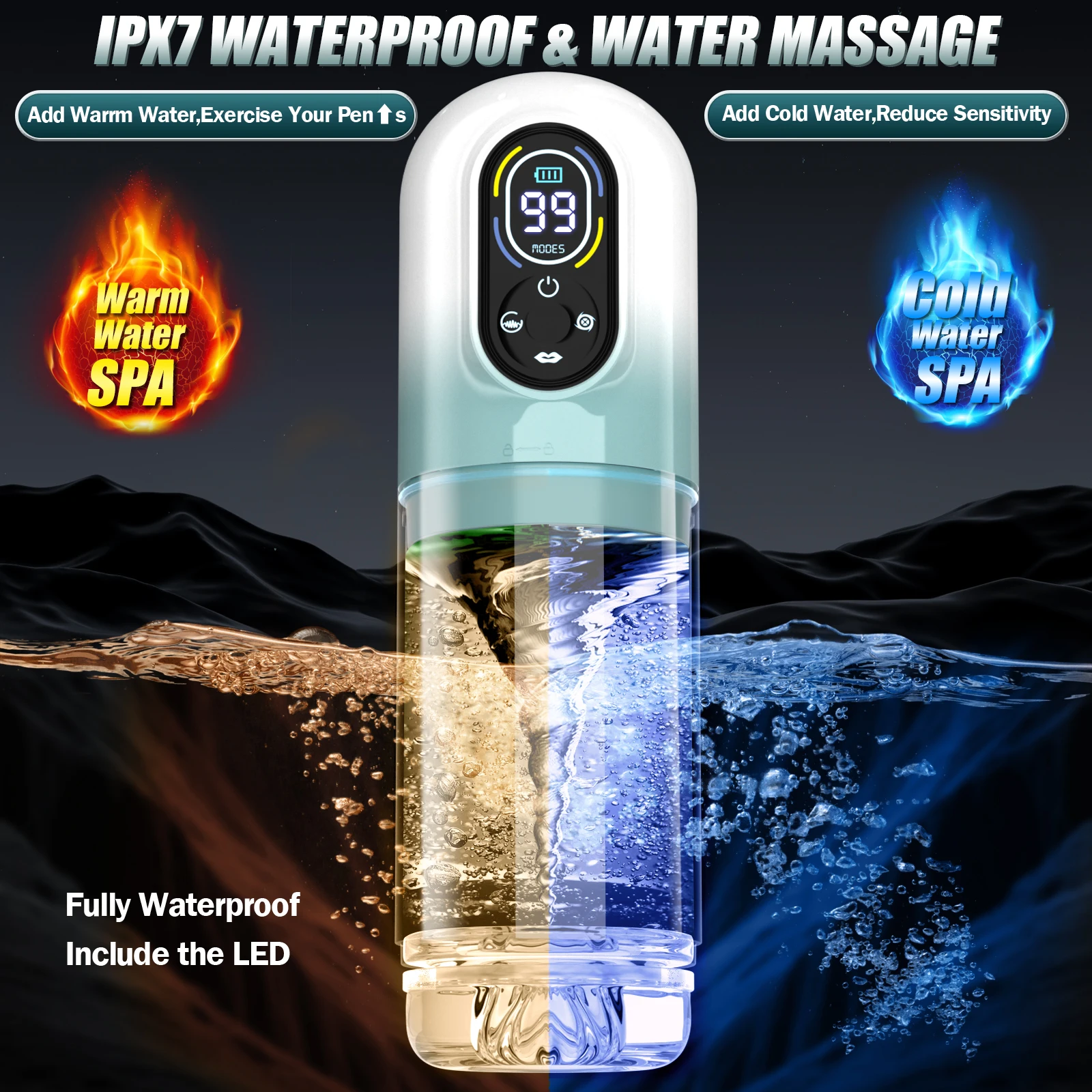 Automatic Male Masturbator 9 Vibrating Thrusting Rotation Sucking Licking Function LED Display Vacuum Penis Pump Sex Toy for Men view 4