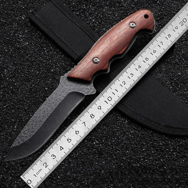 Cortador de alta dureza para exteriores, cuchillo portátil EDC con funda, adecuado para acampar, senderismo y supervivencia, 1 ud.