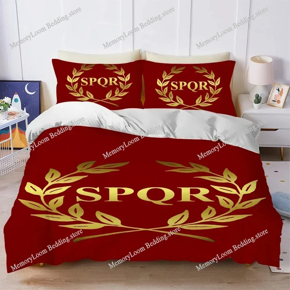 Gold Imperial Eagle Rome SPQR Duvet Cover Set Home Style Bedding Soft Laundry Cotton Bed Student Dormitory Gift Home Textile0299