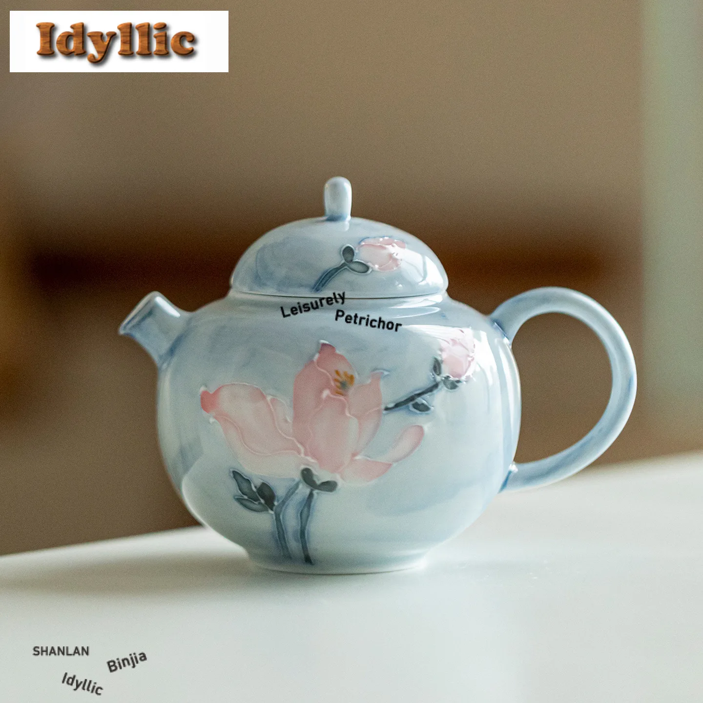 

160 мл ручная роспись туманный магнолия Арта фарфоровый чайник бутик чайник чайник чайник с ситечком чайный набор ремесло