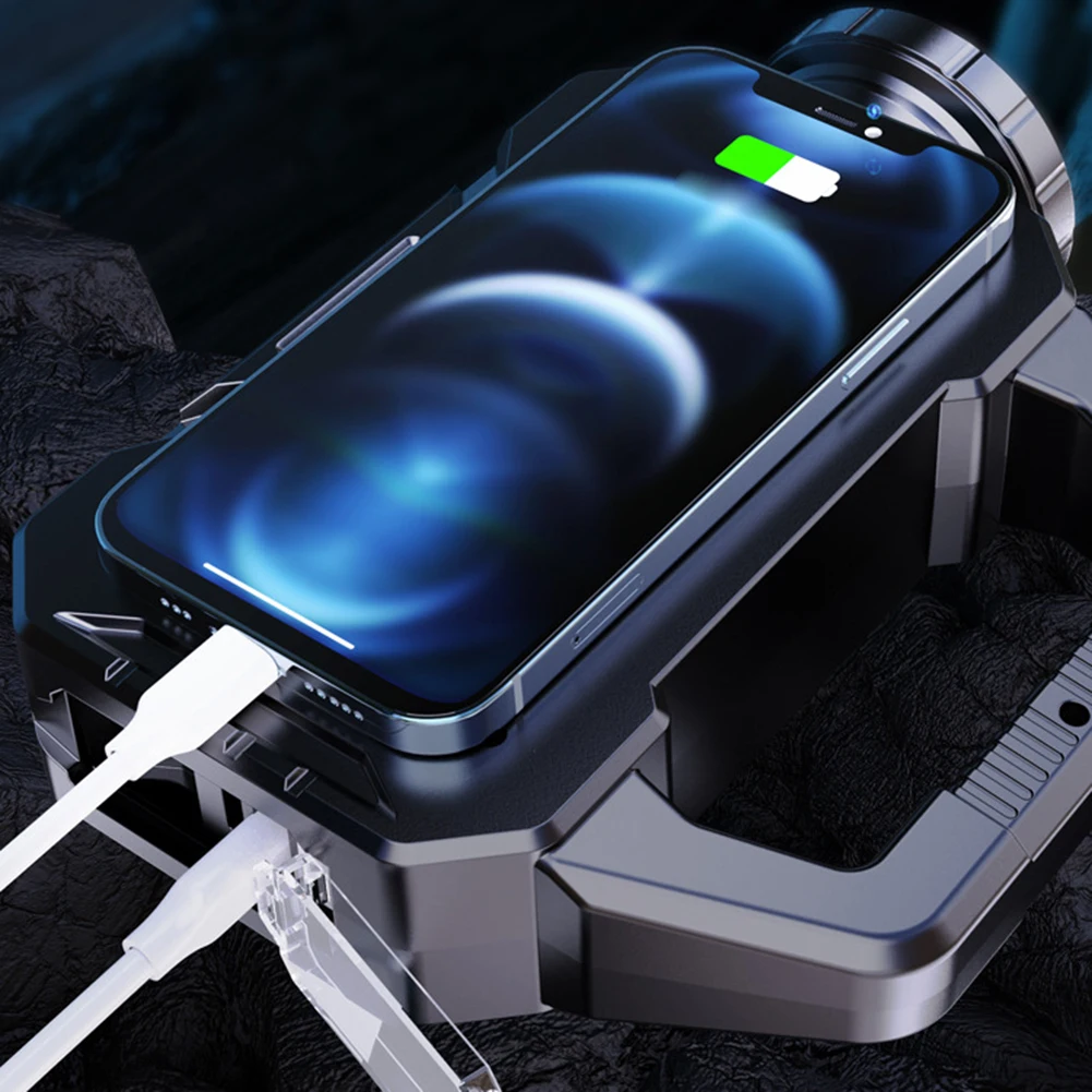 كشاف LED محمول يعمل بالطاقة الشمسية، فانوس طوارئ قوي، مصباح كشاف طويل المدى خارجي، مصباح عمل فائق السطوع مقاوم للماء #6