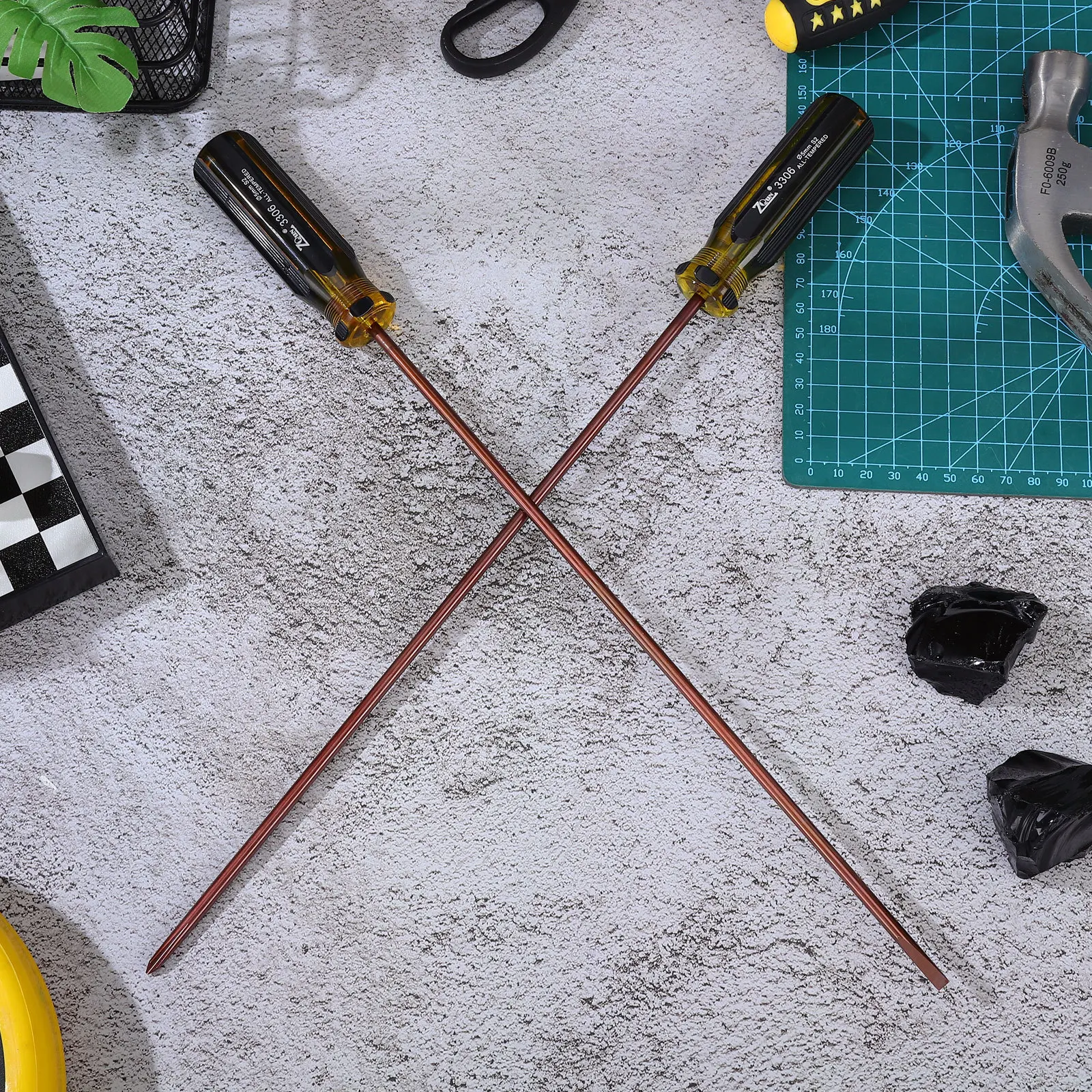 

2pcs Screwdriver Thin Long Slotted Shaft Small Flat Tip Big Extra Magnetic Cross Tools Hand Tools Durable Wear