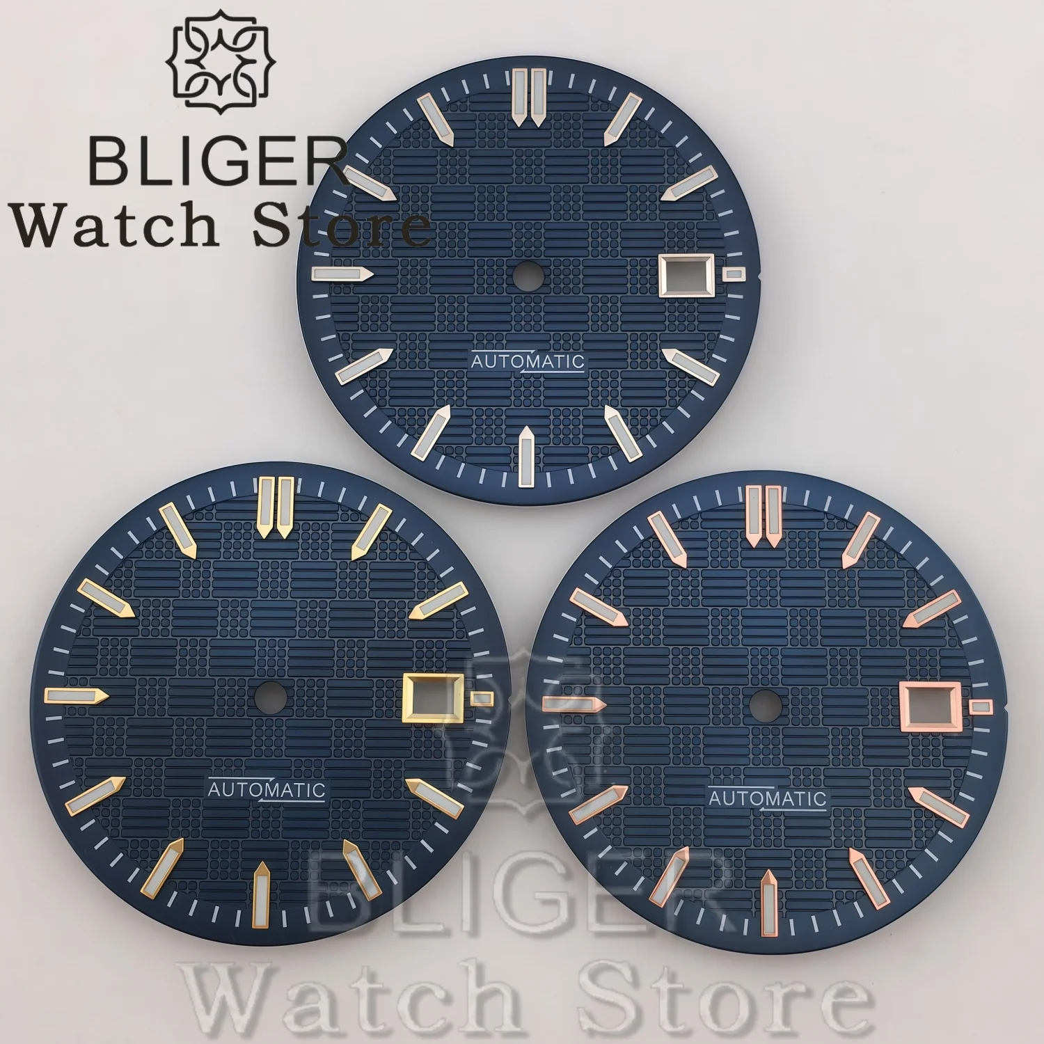 BLIGER NH35 Dial 31mm Watch Dial Green Luminous Silver Gold Rose Index Fits NH35 NH36 NH38 Movement Engineer Watch Accessories