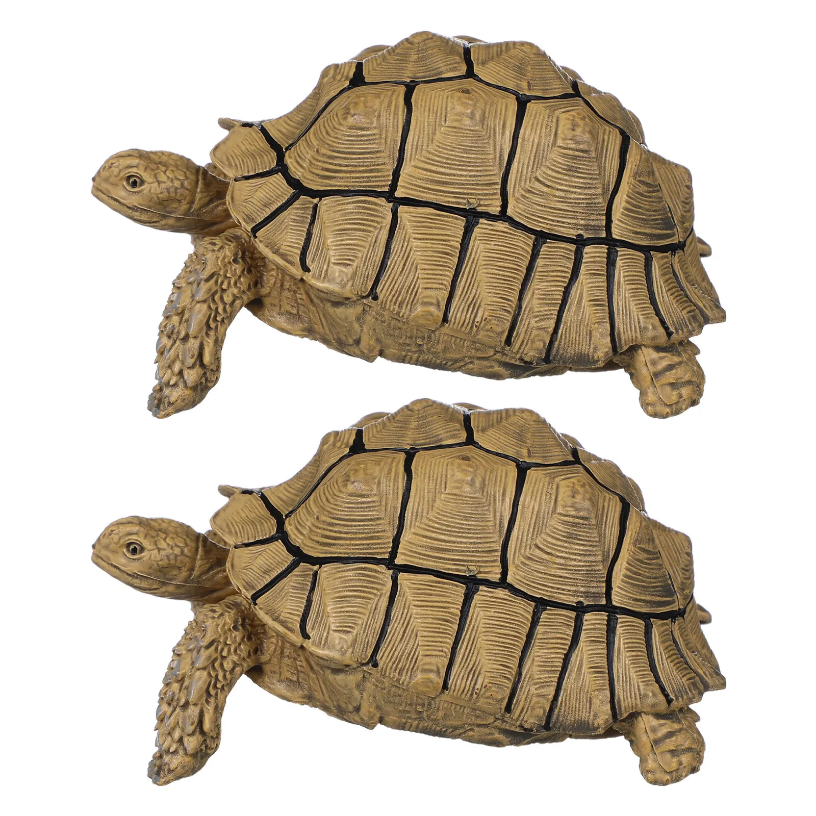 2Pcs Realistic Turtle Statue Garden Decor Lifelike Tortoise Figure for Outdoor Balcony Lawn Decor Educational Nature Learning