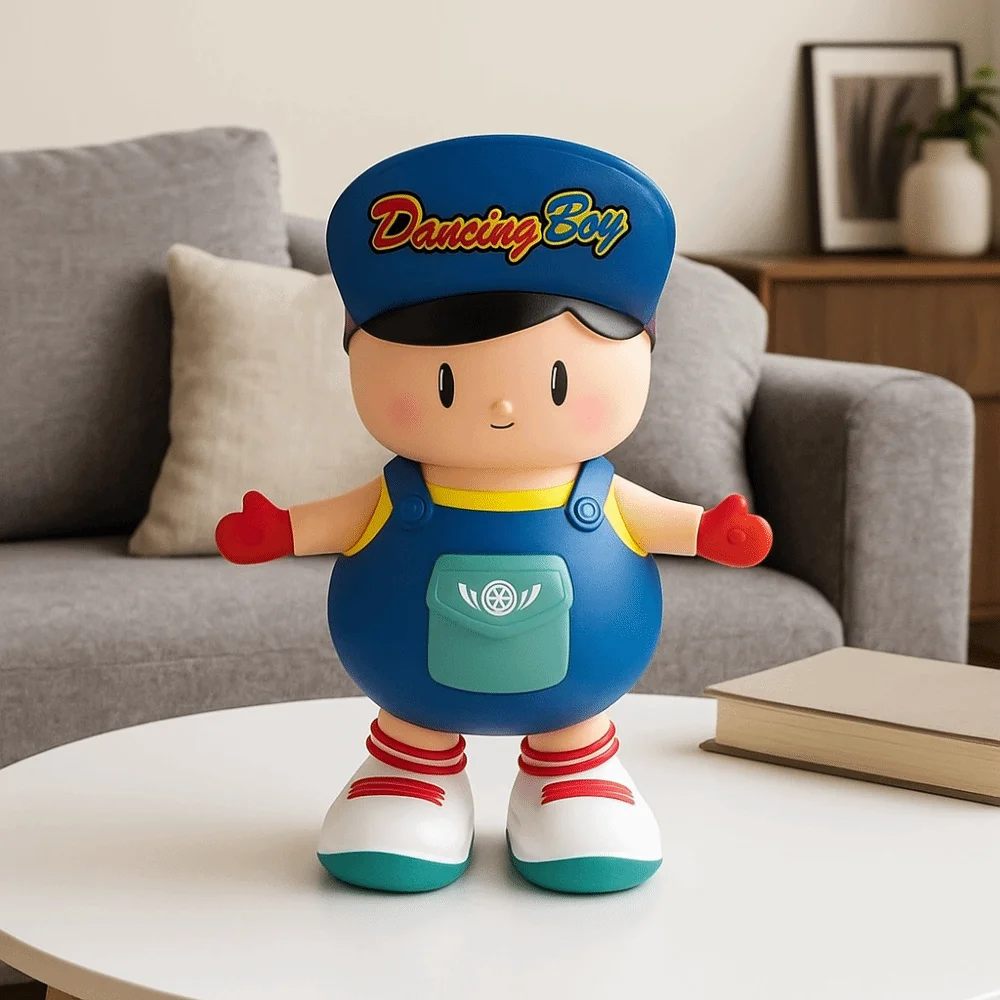 أرقام دمية LED الرقص الصبي تمثال مع أضواء البلاستيك الرقص سوينغ الصبي محاكاة الموسيقى الاطفال لعبة الصبي الكهربائية الاطفال الصغار