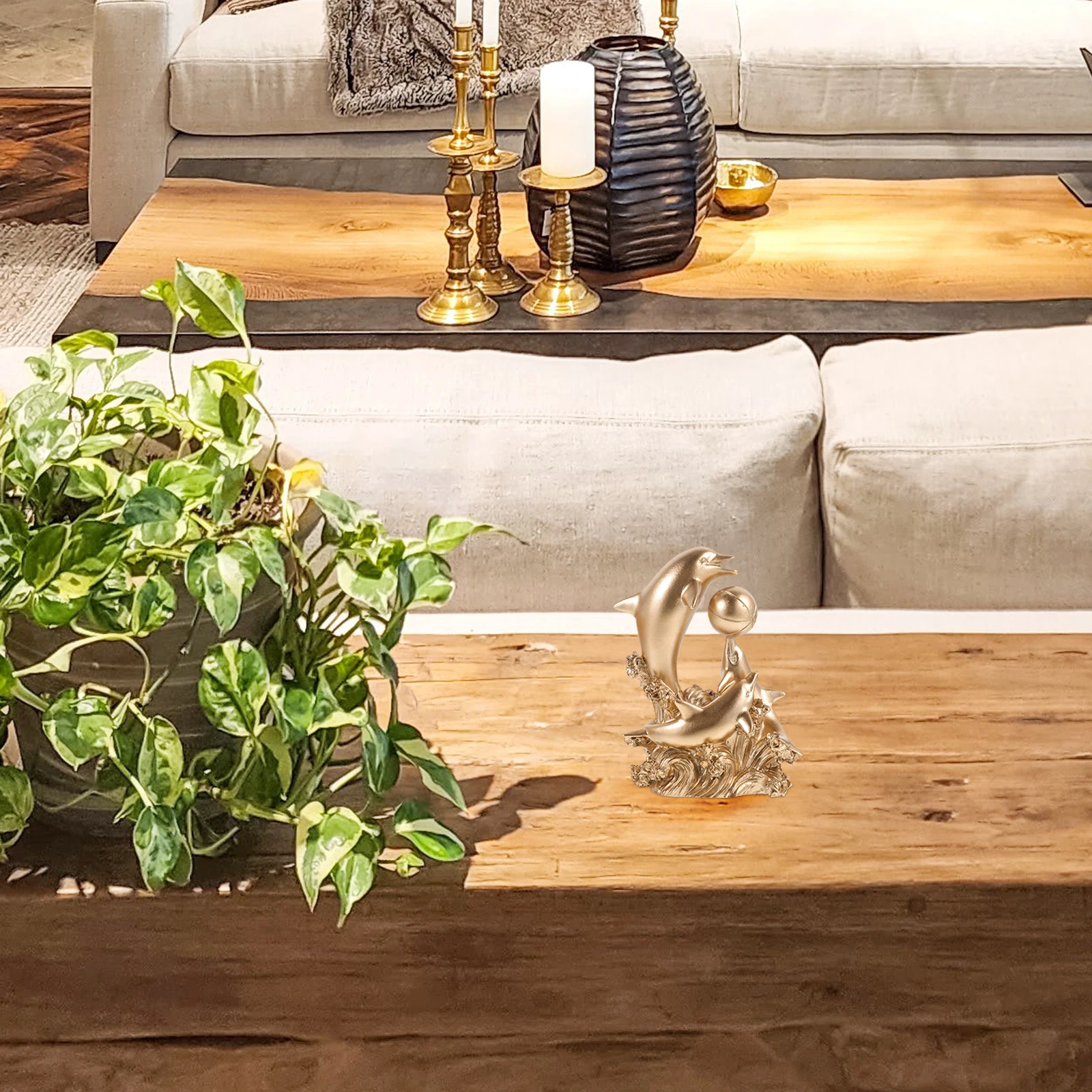 

Dolphin Unique Desktop Decor Car Ornament Gift Figurine Statue Craft Resin Sea Resin Dolphin Desktop Decor Animal