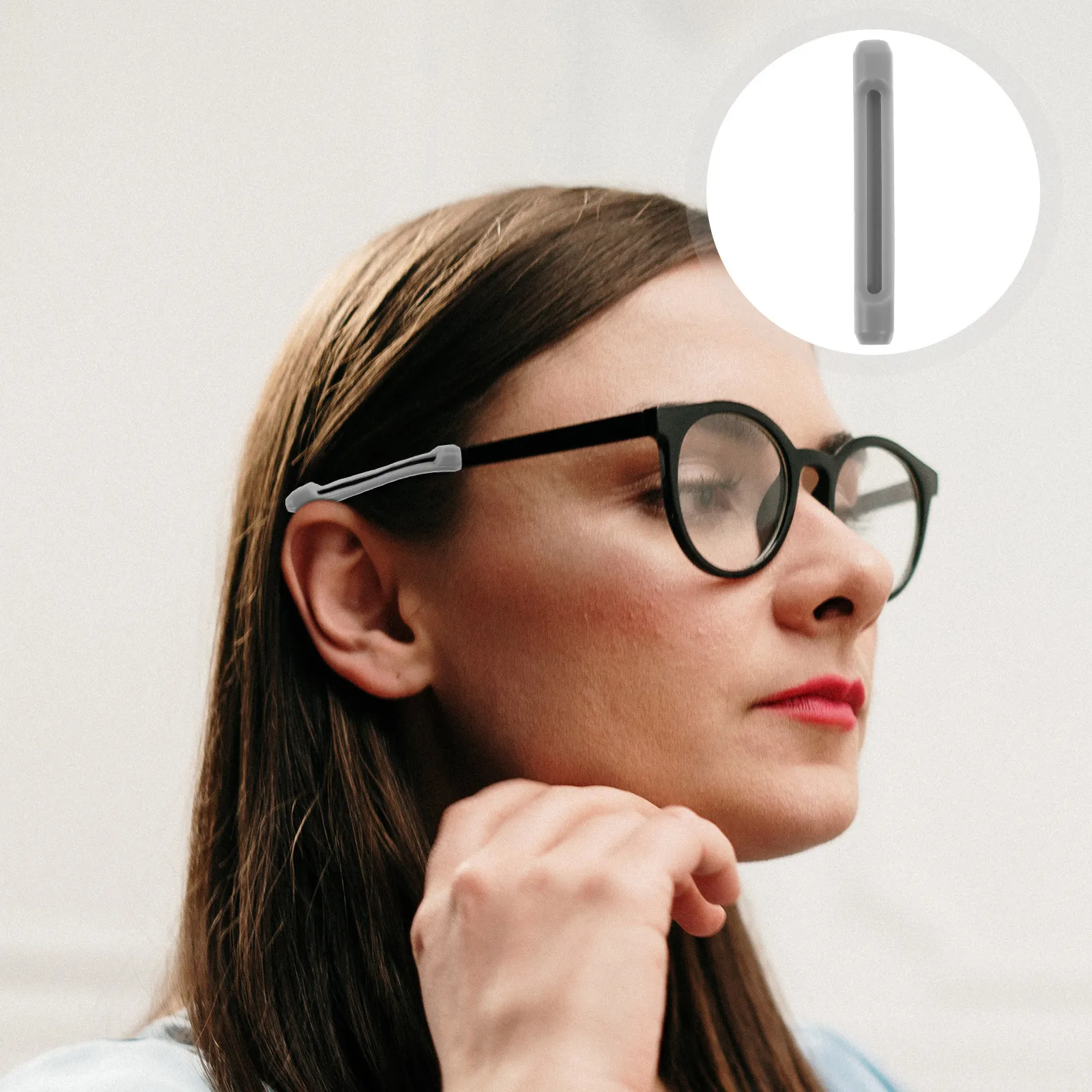 

20Pairs Silicone Glasses Leg Sleeves Non-Slip Soft Comfortable Replacement Spectacle Frame Cover Grey Eyewear Frame Cover