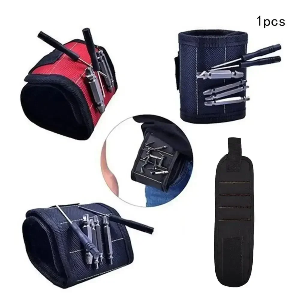 

Strong Magnetic Wristband Portable Tool Bag Electrician Adjustable Wrist Belt for Holding Screws Nails Drilling Bits Bolts