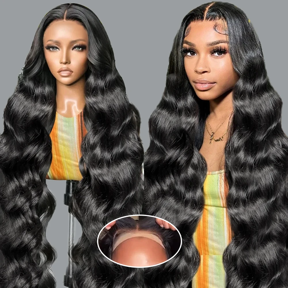 Body Wave Curly Human Hair Wigs 7x5 Glueless Pre-Cut Lace Wig 250 Density Natural Remy Wave Glueless Human Hair Wig For Women