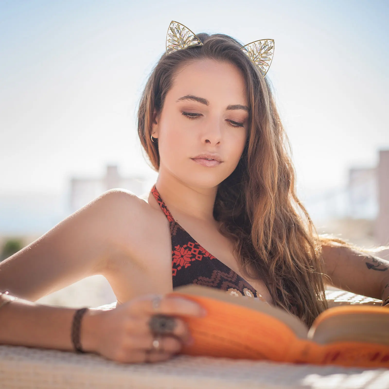 

2 Pcs Cat Ears Headband Lovely Glitter Hairband Headbands Girls Accessories Cute for Little