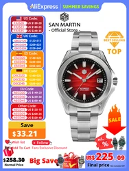 San Martin nuevo reloj Gada 39mm textura del desierto reloj de vestir para hombres NH35 zafiro mecánico automático impermeable 100m luminoso SN0129