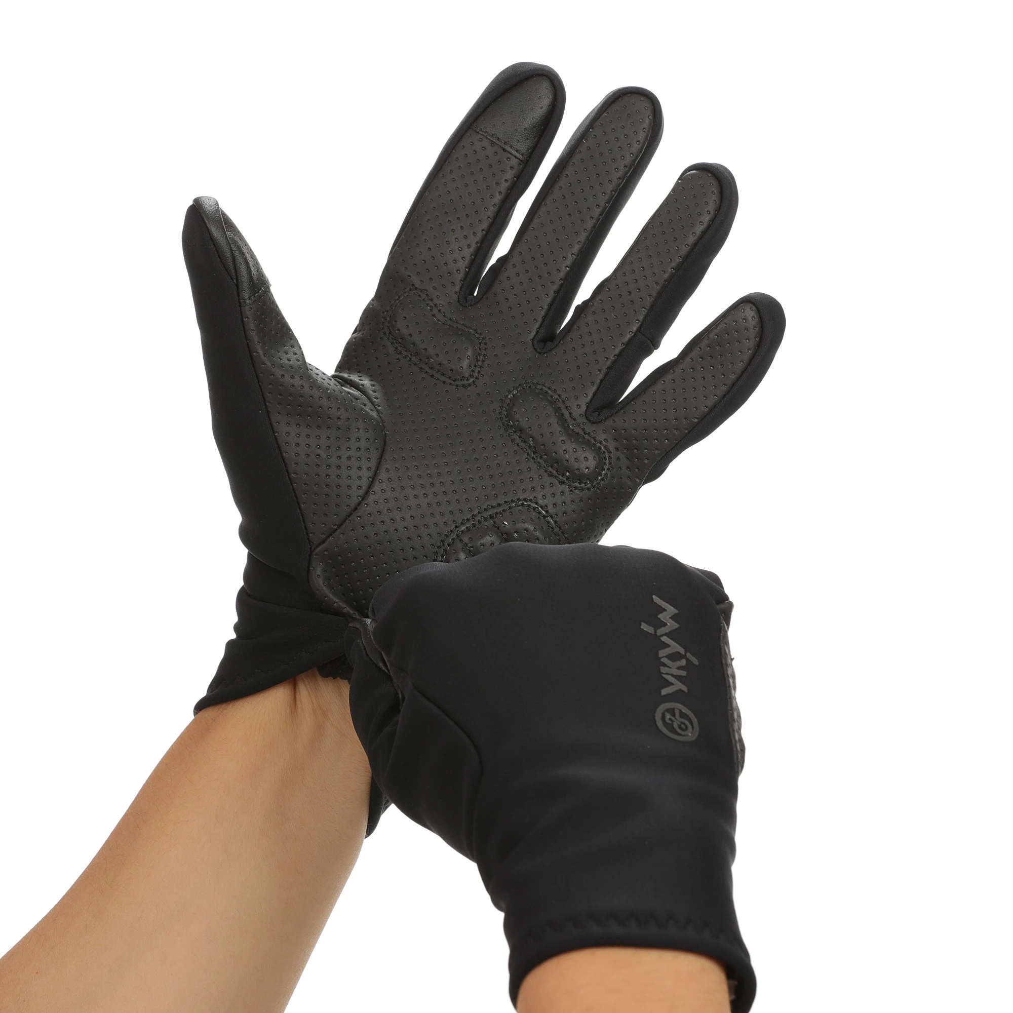 YKYWBIKE Touchscreen-Fahrradhandschuhe mit Vollfinger-Design, Fleece-Futter, winddicht, wasserabweisend, stoßdämpfend, für MTB und Rennrad – Detail 19