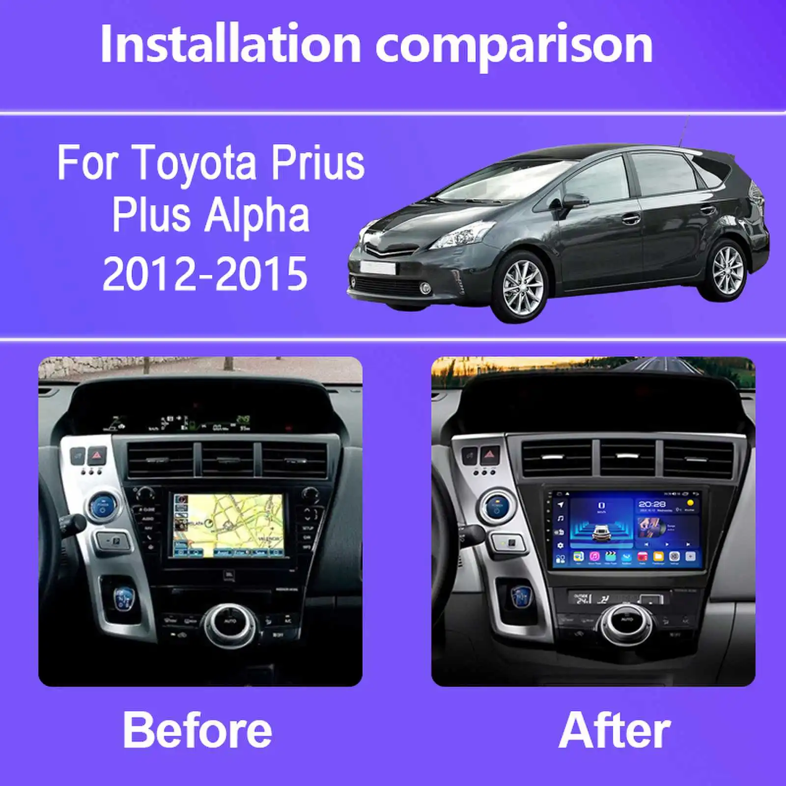 COHO For Toyota Prius Plus Alpha 2012-2015 Car Radio Multimedia Video Player Navigation GPS Android 12 Octa Core 8+256G