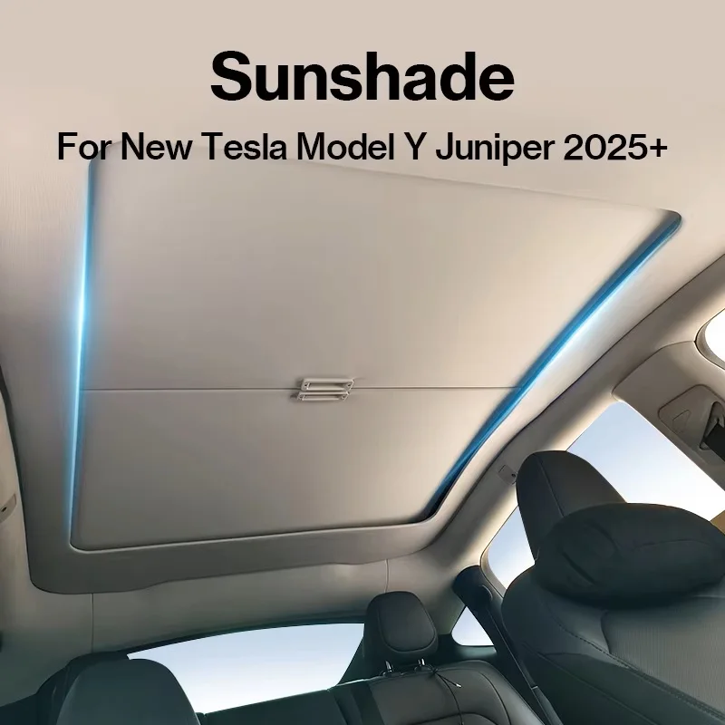 Retractable Panoramic Sun Visor for New launch Model Y Juniper 2025 2026& Model 3  2020-2024 2025 2026 Highland Anti-UV Sunshade