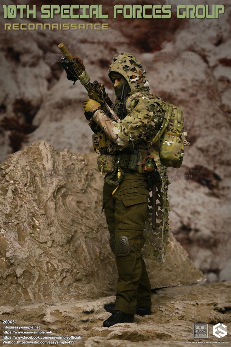 Figura de Ação Masculino das Forças Especiais, Modelo Soldado Militar, Acessório Mini Arma, Fácil e Simples, ES 26063, 1:6, 12 ", 12"