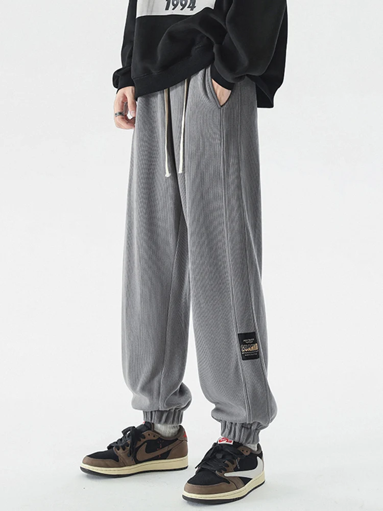 

Мужские осенние новые повседневные брюки из вельвета на флисовой подкладке, утепленные, свободного кроя, спортивные, прямые, немнущиеся, молодежные