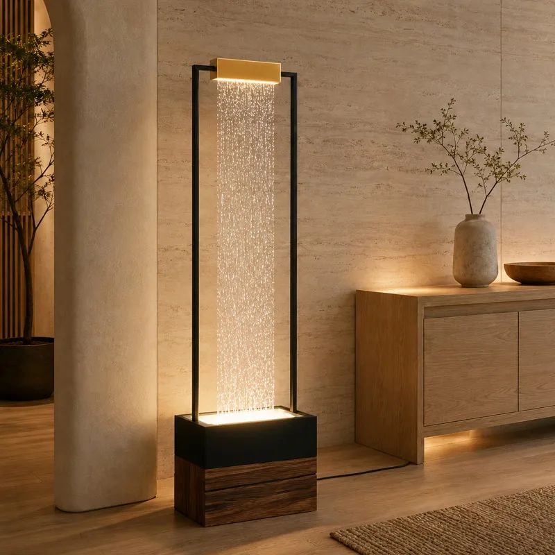Circulating water landscaping living room floor-to-ceiling advanced water feature ornament partition water light