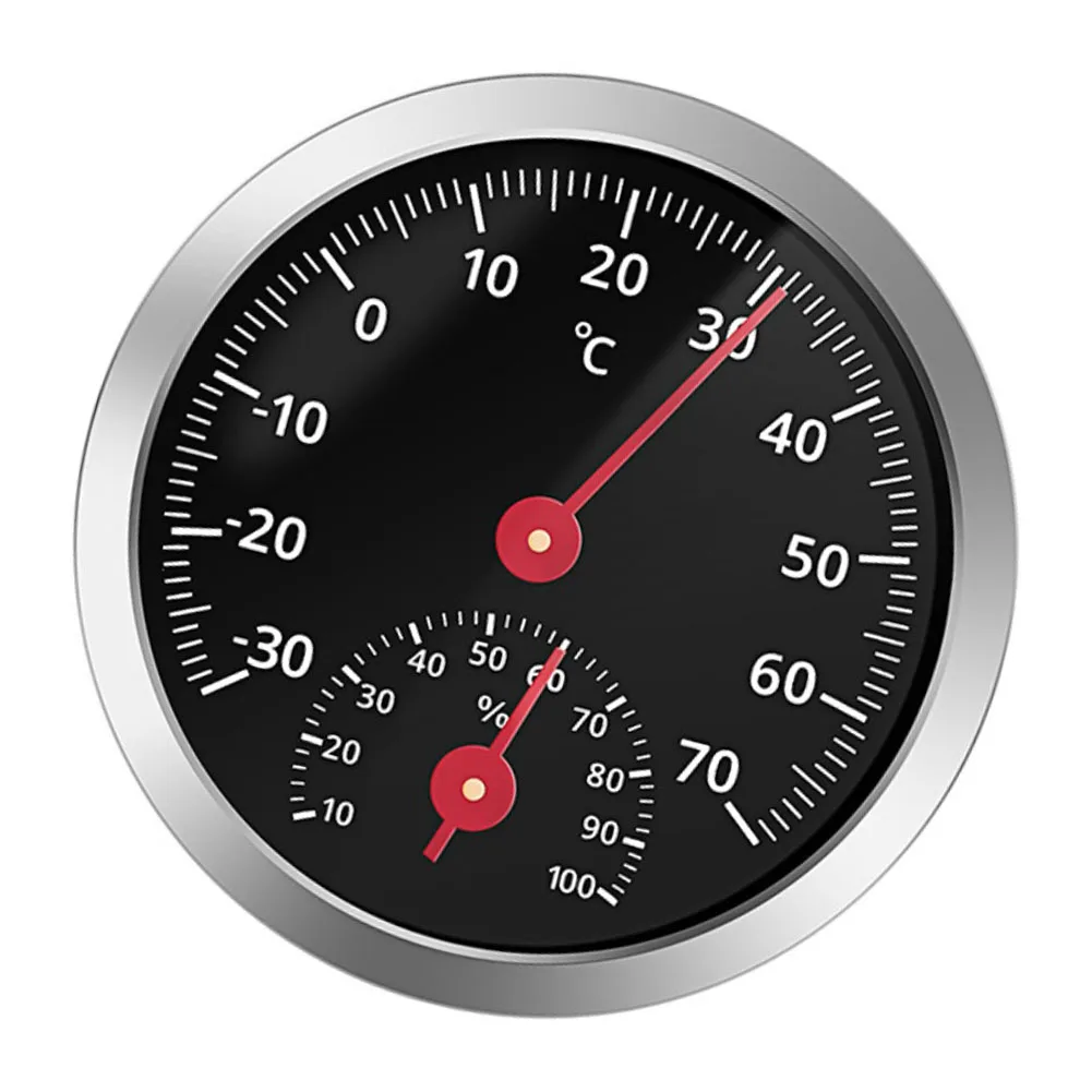 Car Thermometer Front-Dia 5.5cm Vehicle Mounted Monitoring Temperature Humidity Levels Temperature Meter For Car For Greenhouse